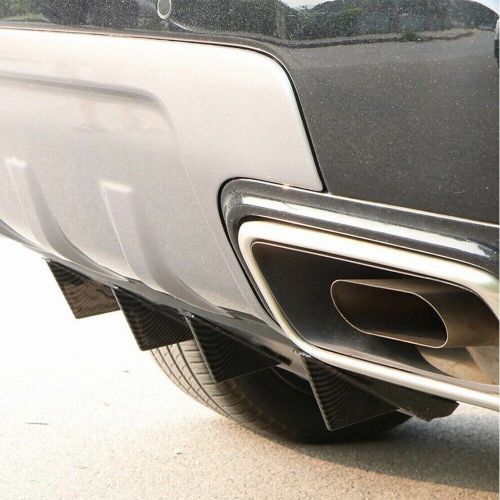 2set rear bumper diffuser shark fin curved spoiler lip wing splitter universal