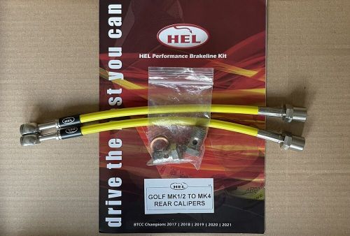 Hel braided brake lines for vw golf mk1 mk2 with mk4 rear caliper conversion