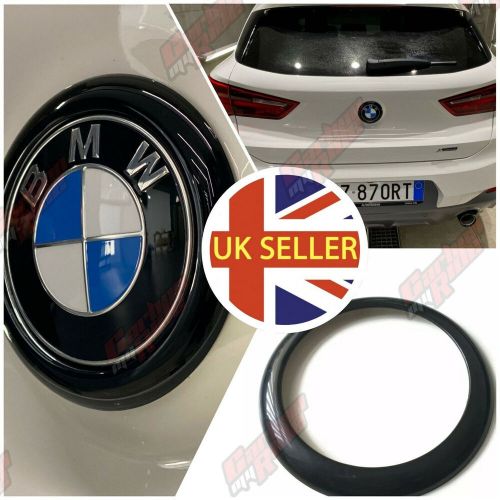 Bmw x4 gloss black rear badge ring cover f39 dechrome boot g02 mk2 m40d xdrive