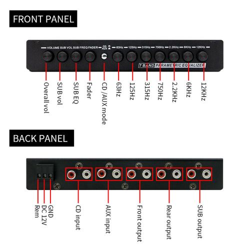 Professional 7 band car equalizer multifunctional car audio eq tuning o4j9