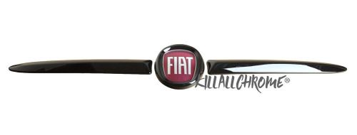 Uk seller hq fiat 500 new gloss black grill badge cover trim pop sport lounge