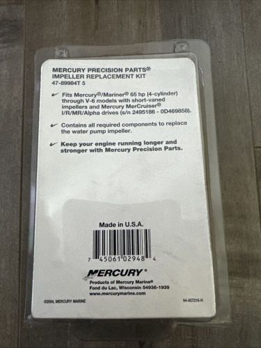 Oem mercury mariner 65 hp alpha i r mr water pump impeller repair kit 47-89984t5