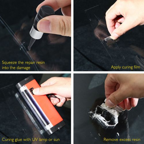 10× automotive glass nano repair kit fluid fix car windshield resin chip crack