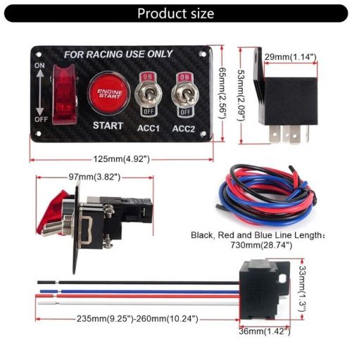 Easy installation engine toggle panel, toggle push