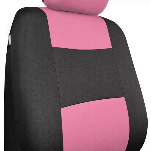 Pink car seat covers - full set split bench polypro w/headrest covers