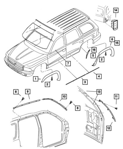 Genuine mopar windshield molding right 55256348ae