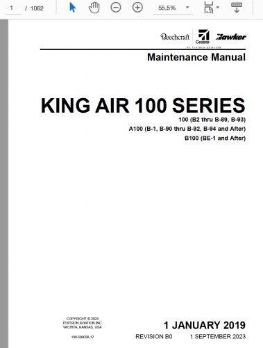 Beechcraft king air 100 serie mm 100-590038-17 b0 sep 2023 digital bookpdf