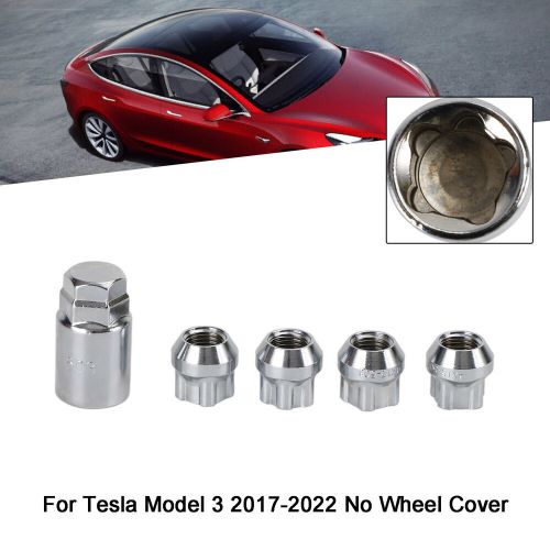 4pcs wheel lock lug nut fit tesla model s/3/x/y all year chrome m14×1.5 f13