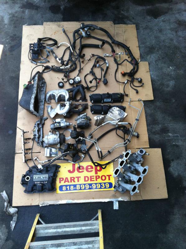 2007-2011 jeep wrangler jk parts lot ac pump alternator starter intake oil pan