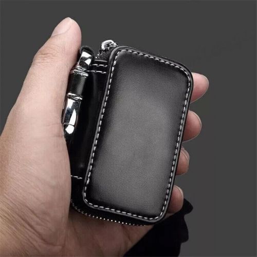 Leather car key bag waist hanging multi-function large capacity men car key bag