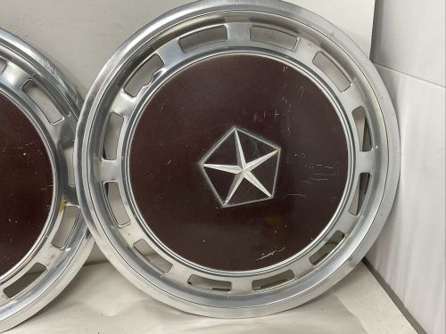 1983- 1986 chrysler dodge lebaron 14&#034; hubcap wheel cover pair set of 2 brown