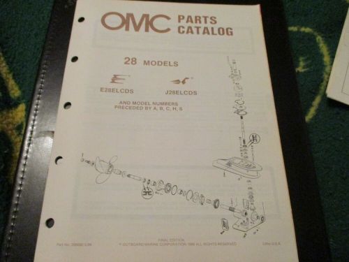 1986 omc evinrude johnson 28 hp  outboard parts catalog manual