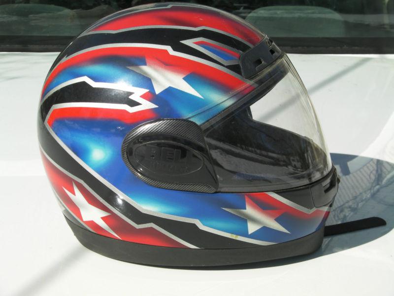 Classic bell full helmet - red white blue black patriotic thunderbolt 7 3/4-62cm