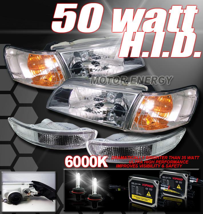 93-97 toyota corolla head light+corner+bumper+6000k hid