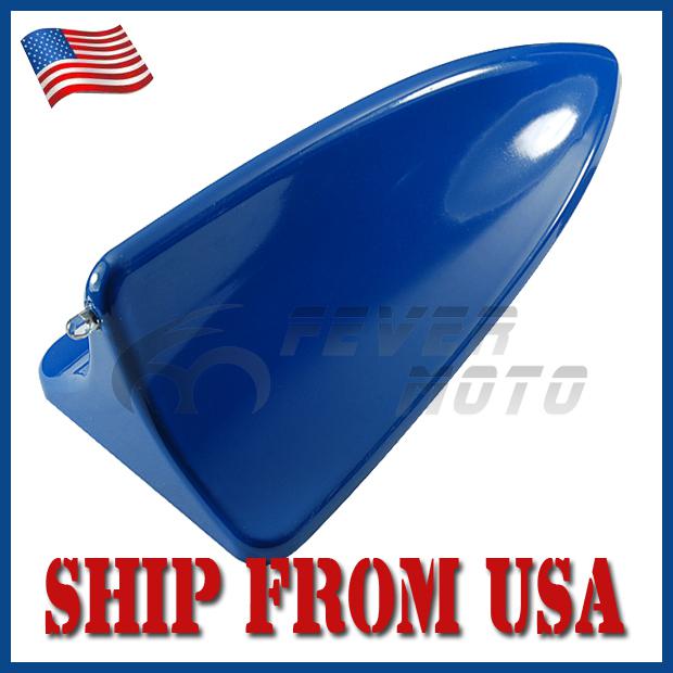 Us blue shark foot mount aerial antenna base decoration roof top universal new