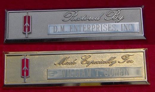 Oldsmobile rocket - custom engraved dash plaque