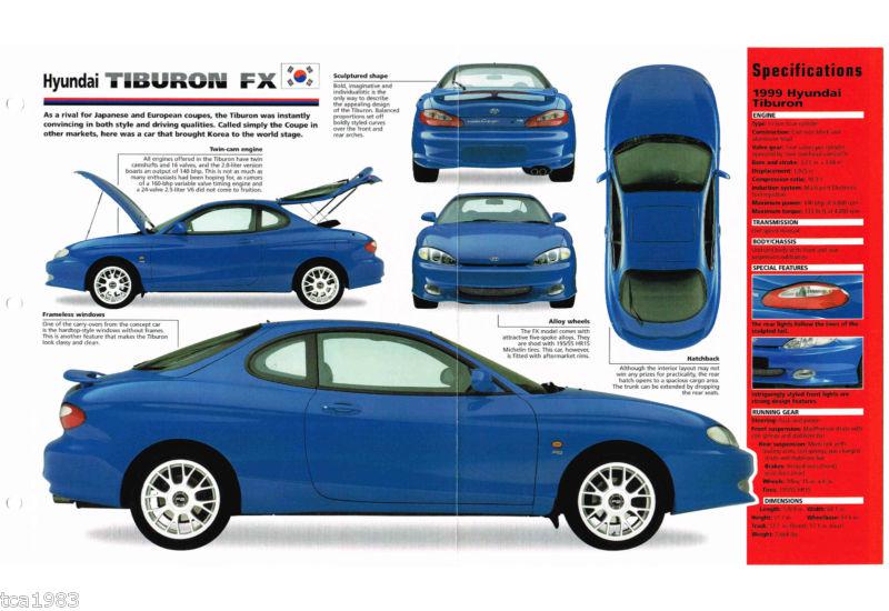 1999 hyundai tiburon fx imp brochure