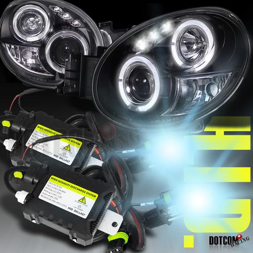 2002-2003 subaru impreza wrx halo black projector headlights+h1 6000k hid kit