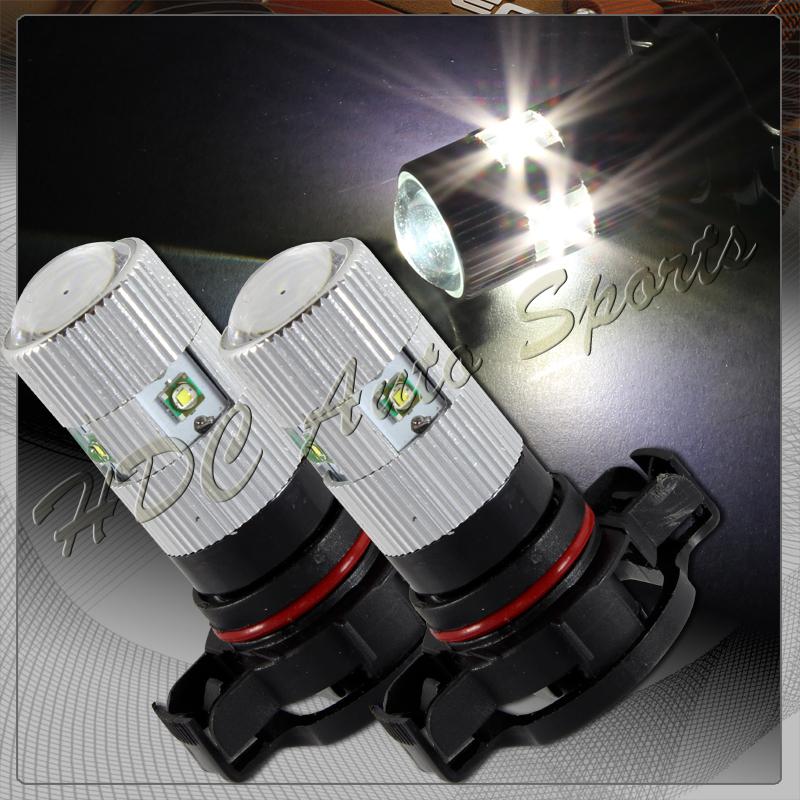 2x chevrolet 5202 9009 h16 white 5 led 12v 25w projector fog light lamp bulbs