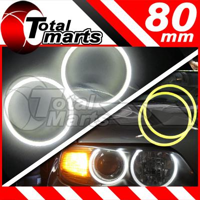 2x 80mm white 96 led smd angel eyes cob head light halo rings bmw style ac492