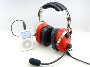 Skylite sl-900m red aviation dual plug ga pilot headset radio-in mp3