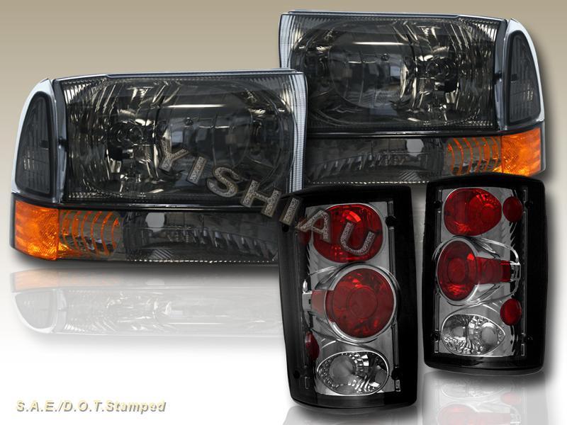 01 02 03 04 ford  excursion smoke headlights / corner set & tail lights