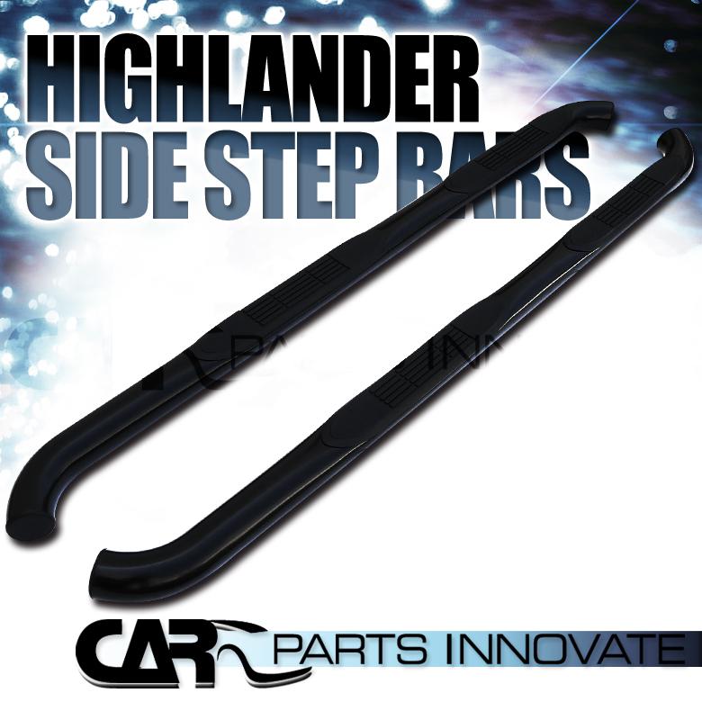 2008-2013 toyota highlander 3" black stainless steel side step nerf bars