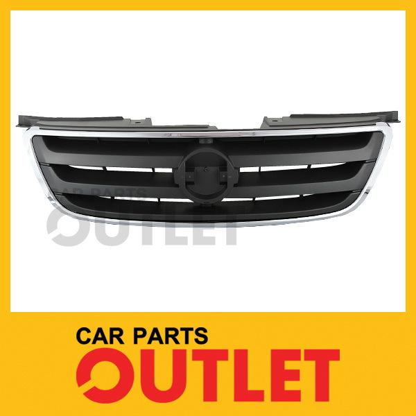 02-04 nissan altima front grille ptd dark grey panel ni1200197 outer chrome mldg