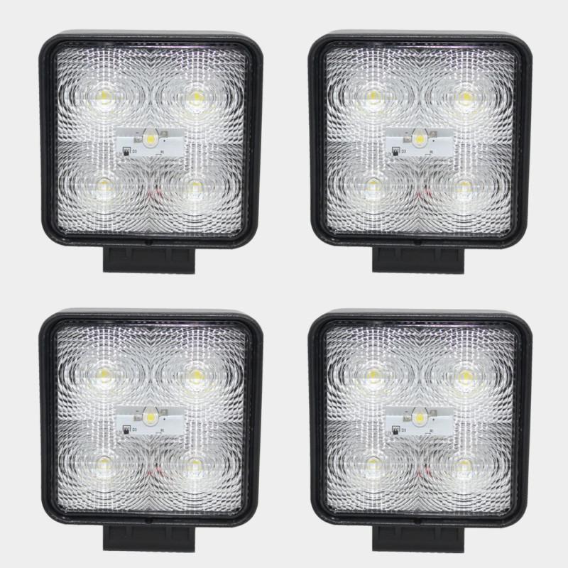 4pcs 15w square led flood beam work light offroad lamp 4wd suv jeep ute boat crv