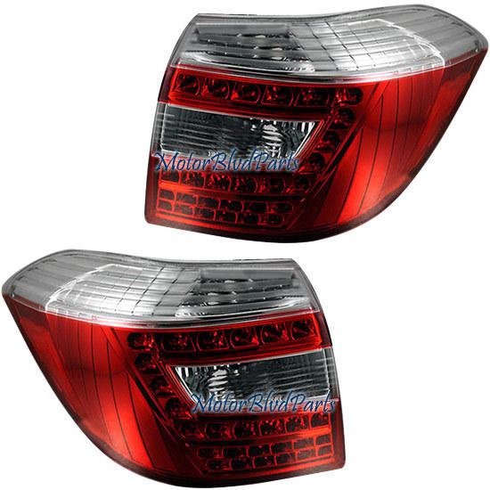 08-10 toyota highlander led tail lamps lights red & clear