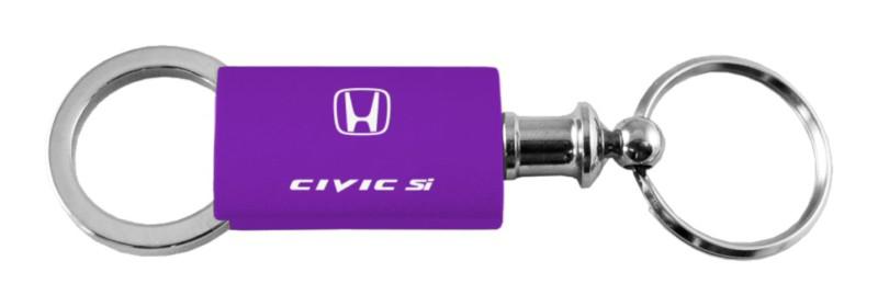 Honda civic si purple anodized aluminum valet keychain / key fob engraved in us
