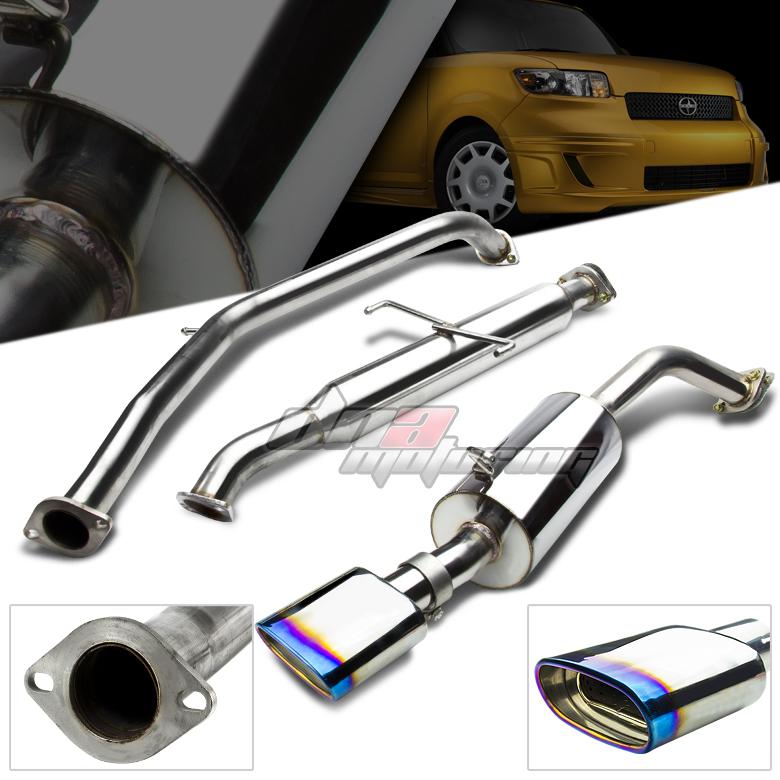 08-11 scion xb bb t2b 5.5"oval burnt tip muffler catback/cat back exhaust system