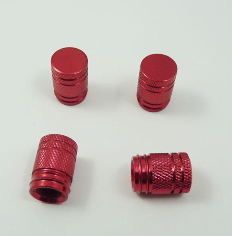 New universal motorcycle anodized aluminum tire valve stem caps red 4 pcs