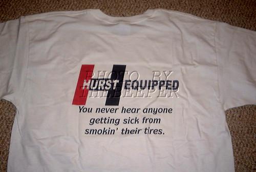 Hurst design display show shirt gm roadrunner dodge ford chevy smoke t nos