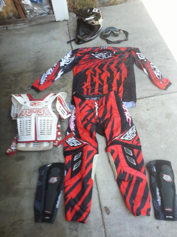 Fly racing kinetic jt motocross mx outfit pants 34 jersey xl extra large tld l