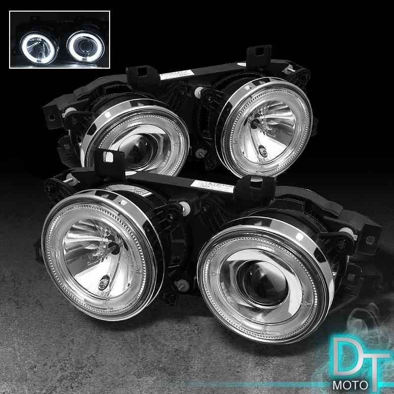 89-95 bmw e34 5-series/ e32 7-series dual halo projector head lights lamps