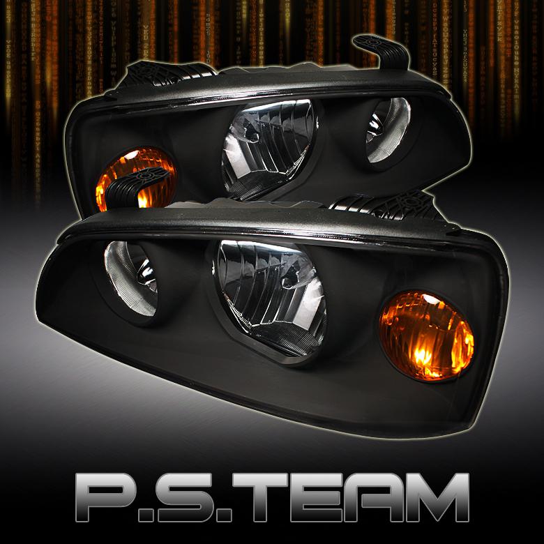 Fit 04-06 elantra gls gt amber black crystal headlights lamps pair left+right