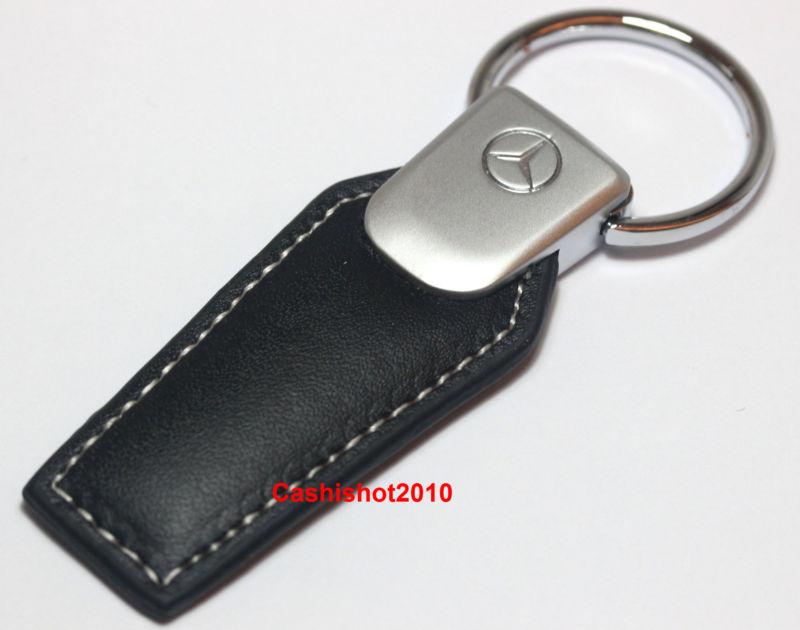 Mercedes benz leather pull key chain ring c63 ml gl amg glk slk c e 300 500 