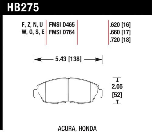 Hawk performance hb275z.620 disc brake pad