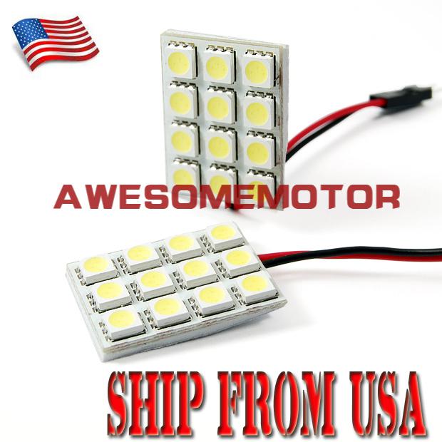 Us 2pcs indicator bright white interior led festoon dome light bulbs 12 smd  