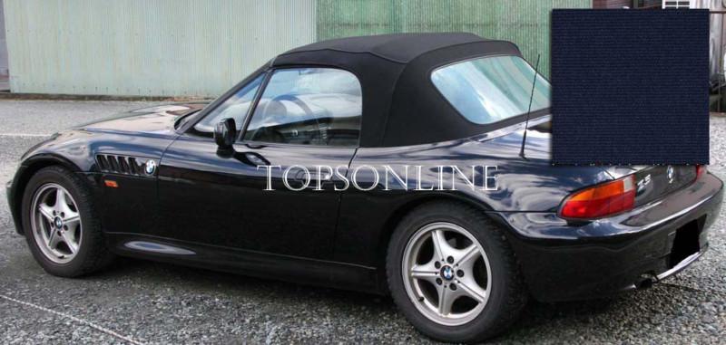 Bmw z3 & m roadster convertible top with window, haartz stayfast cloth, blue