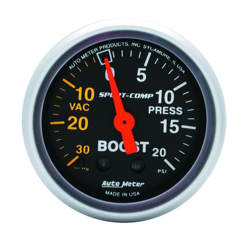 Auto meter 3301 sport-comp; mechanical boost/vacuum gauge