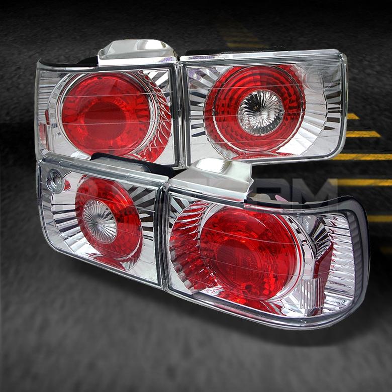 92-93 honda accord 4dr sedan chrome clear tail brake lights lamp pair left+right