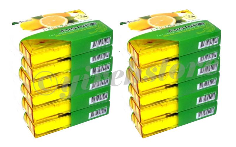 12 packs - treefrog xtreme fresh mini lemon squash car air freshener - txls21