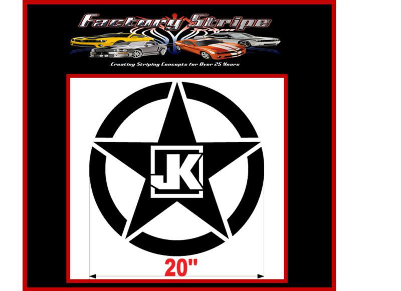 Jk star jeep hood decal 20x20 factory stripe