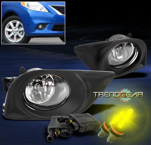 12+ nissan versa sedan 4dr bumper driving fog lights lamp+3000k hid 1.6 s sl sv