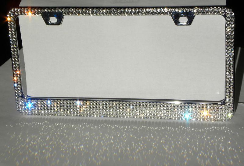  swarovski crystals license plate frame 5 rows !!!bling frame 