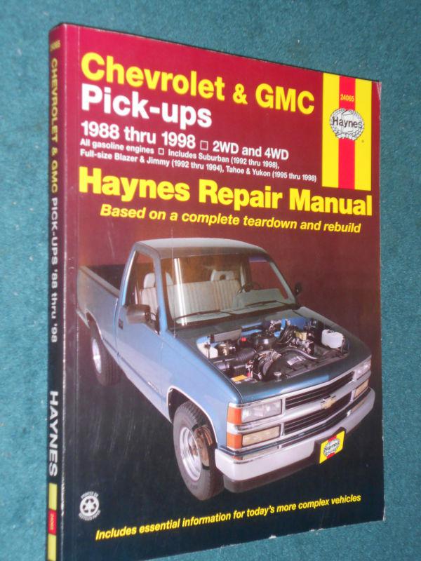 1988-1998 chevrolet / gmc truck shop manual / service book / 89  90 91 92 93 94+