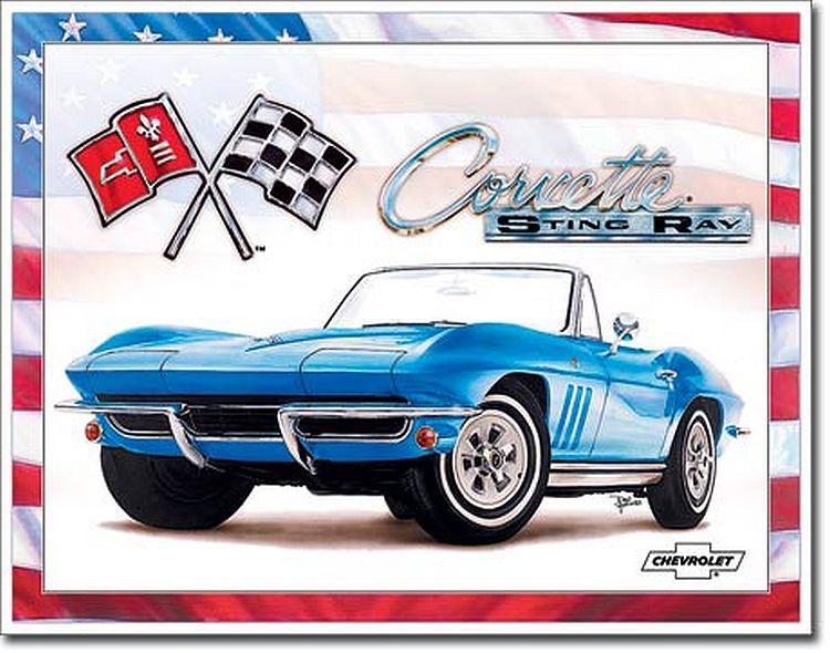 Chevrolet corvette sting ray with corvette flags 