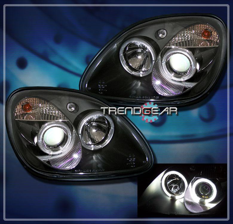 98-04 mercedes-benz r170 slk dual halo projector headlights black 99 00 01 02 03